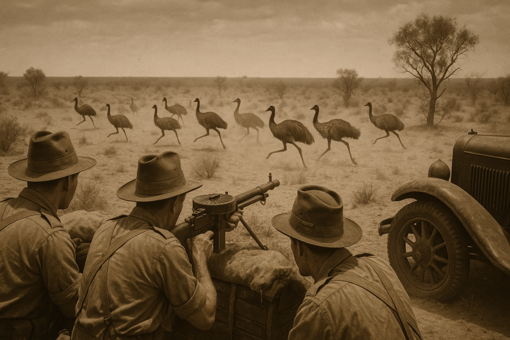 The Great Emu War 1932 - Australian military fighting against emus destroying crops