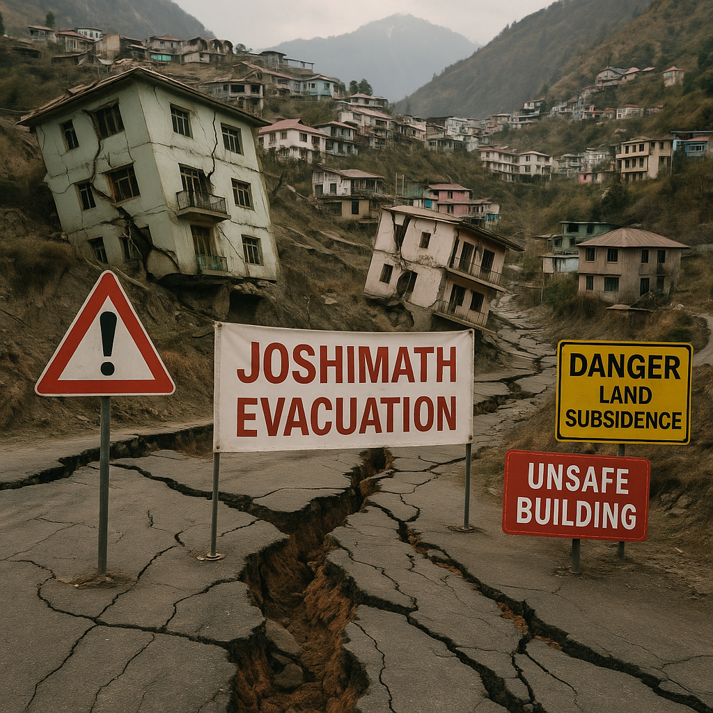 Joshimath town affected by severe land subsidence crisis in 2023