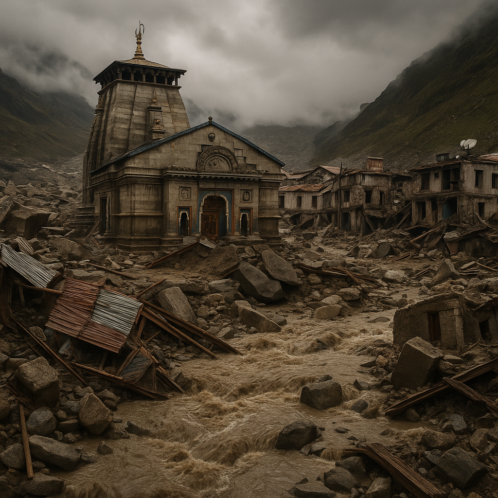 Kedarnath temple area devastated by catastrophic floods in 2013