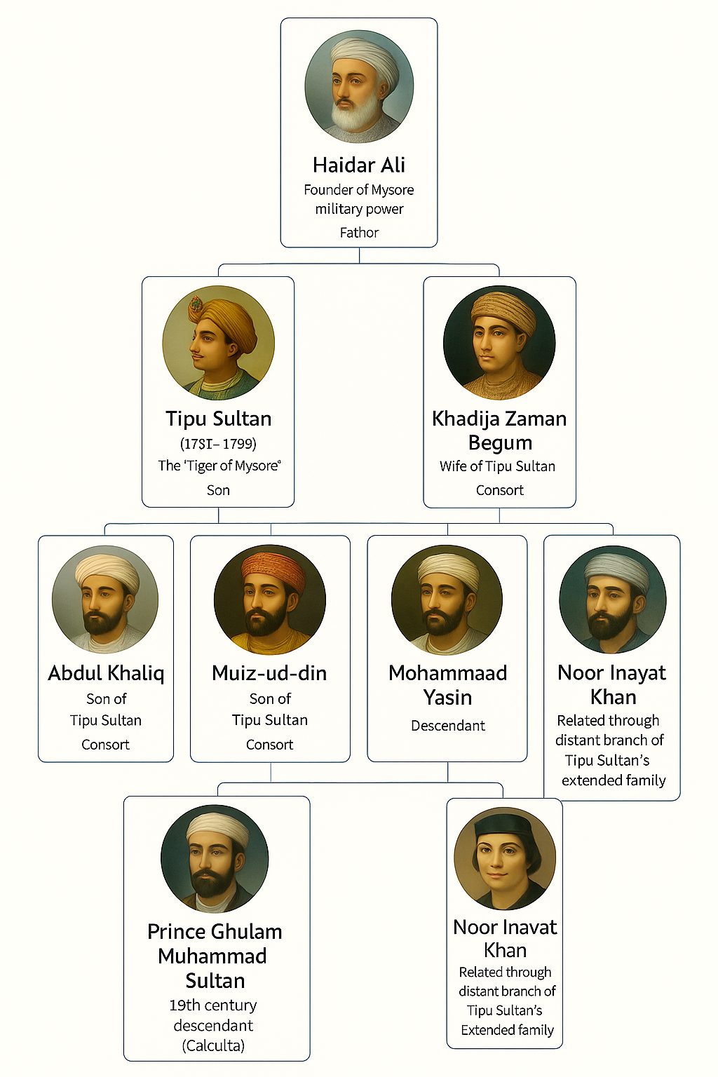 tipu sultan family tree