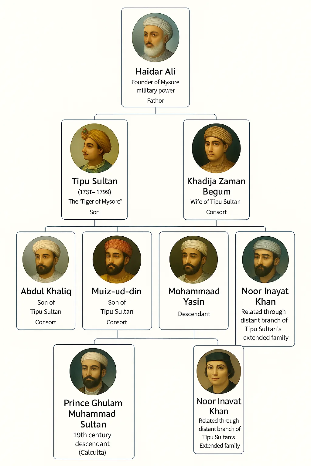 tipu sultan family tree