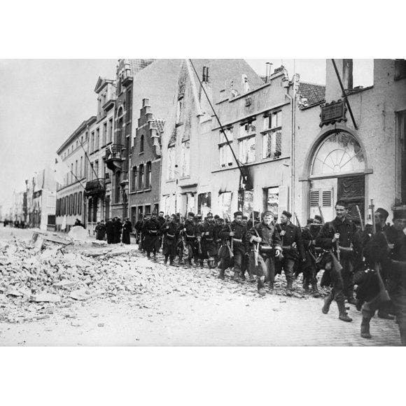 Dendermonde Belgium after the destruction of World War I in 1914