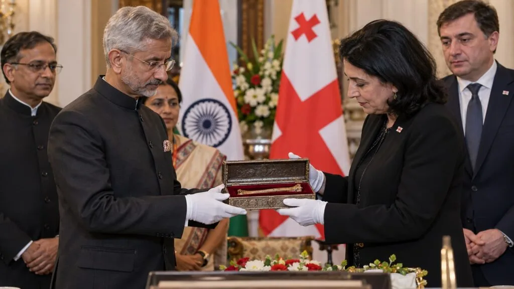 India Georgia diplomatic handover of a relic associated with Queen Ketevan in 2021