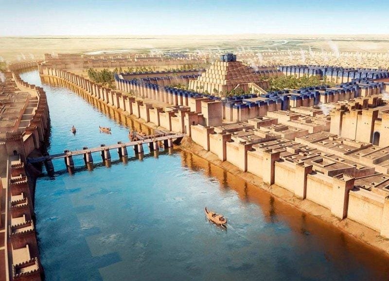 Ancient Mesopotamia between the Tigris and Euphrates rivers