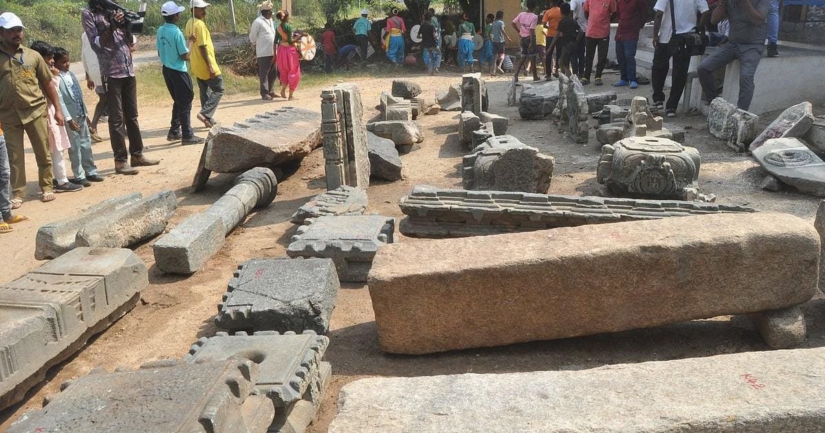 Archaeological excavation underway at Lakkundi Karnataka