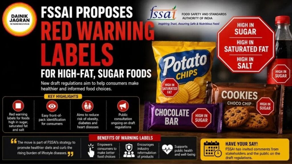 Proposed front of pack warning labels for packaged food in India
