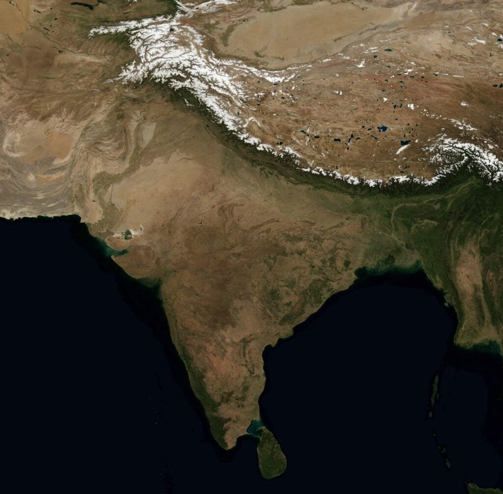 From space, the Indian subcontinent becomes a single landscape—exactly the perspective India's Earth-observation programme has spent decades learning to capture.
